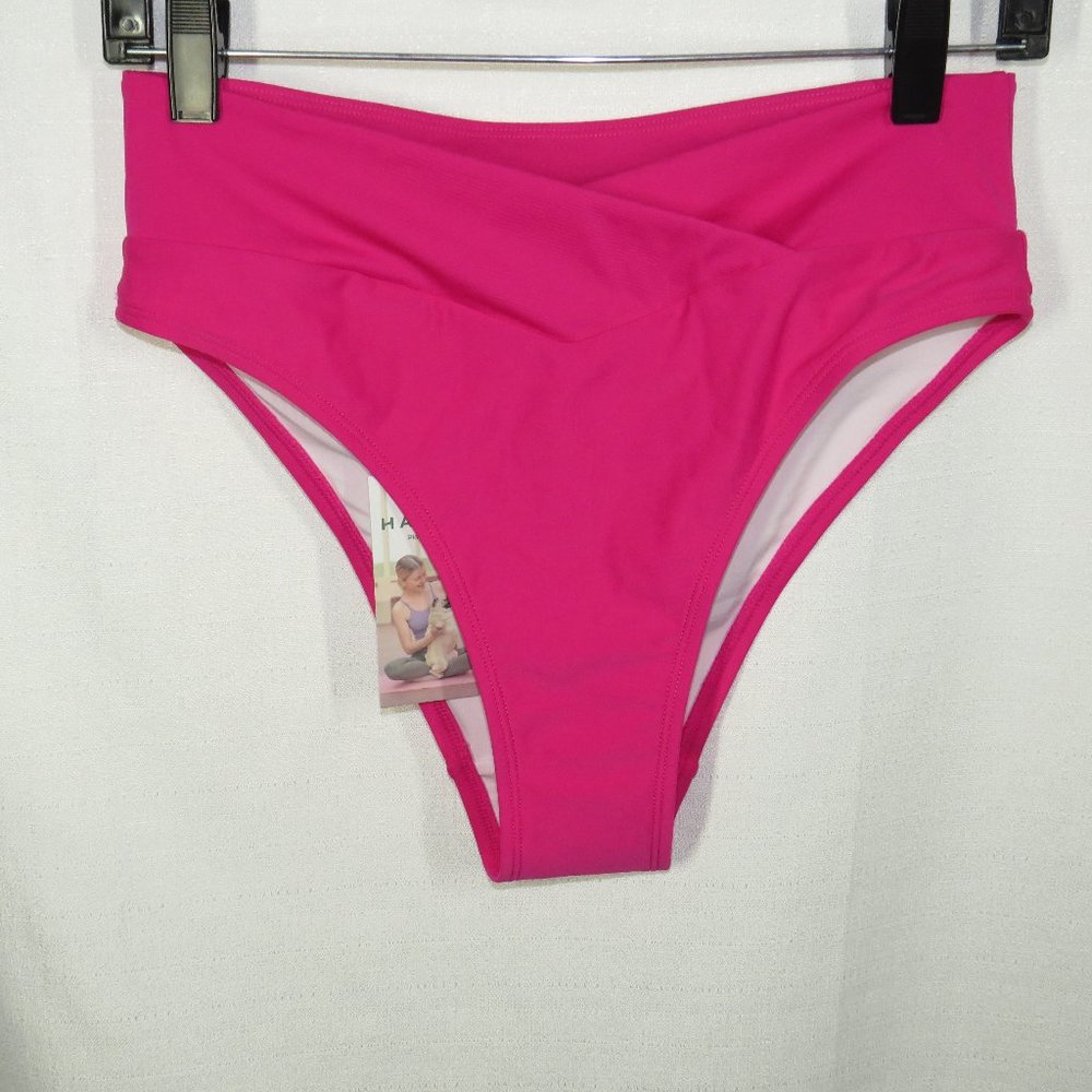 Halara Size Medium Crossover Waist Cheeky Bikini Swim Bottom - Picture 6 of 8